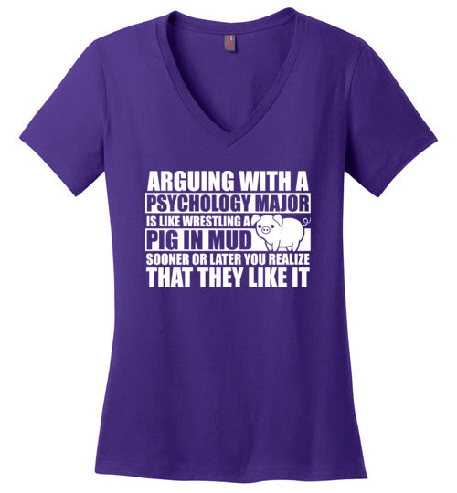 Psychology Major Pig In Mud V-Neck