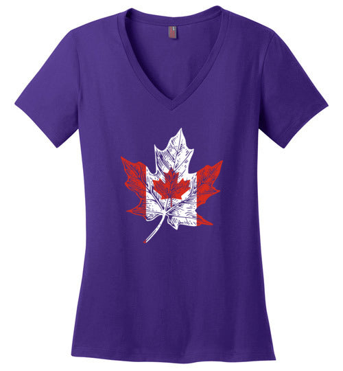Canadian Maple Leaf V-Neck