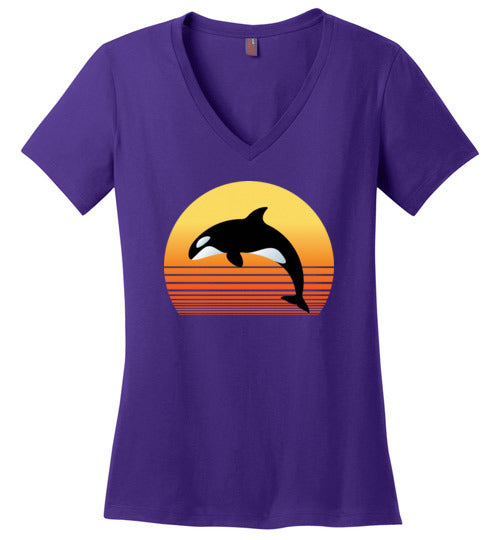 Killer Whale Sunset V-Neck