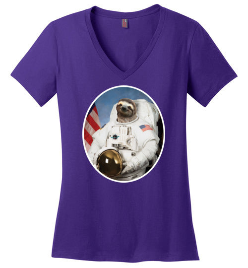 Sloth Astronaut V-Neck
