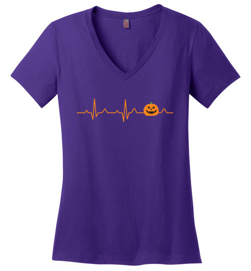 Pumpkin Heartbeat V-Neck
