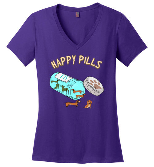 Happy Pills Dachshund V-Neck