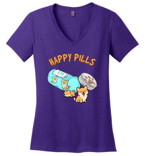 Happy Pills Shiba Inu V-Neck