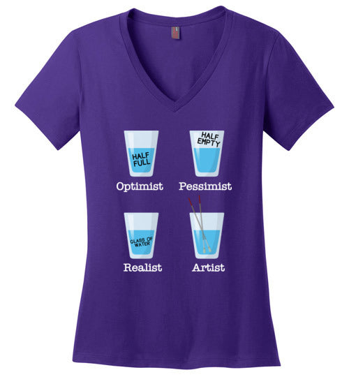 Optimist Pessimist Artist V-Neck