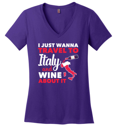 Italy Wine Travel V-Neck
