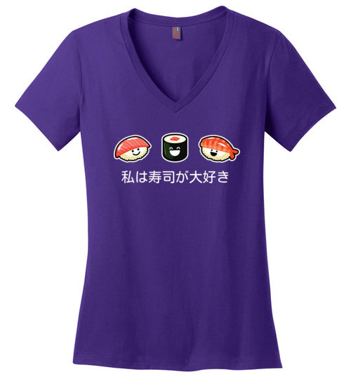 I Love Sushi V-Neck