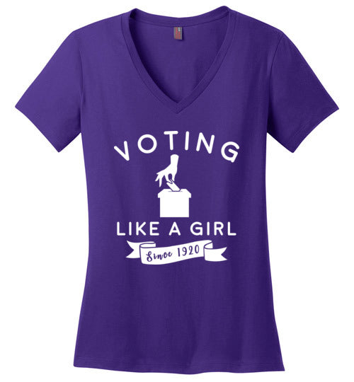 Voting Like a Girl V-Neck