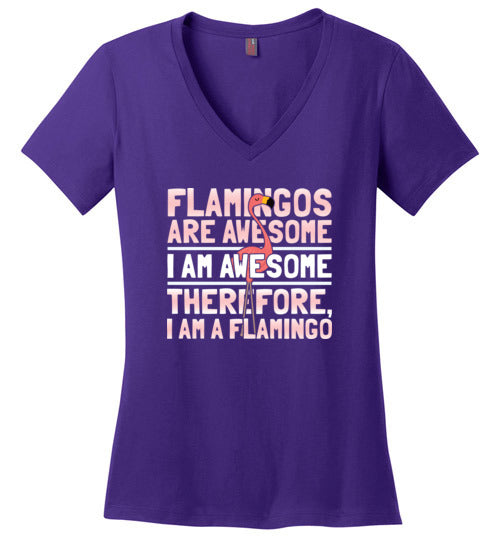 Flamingos Are Awesome V-Neck