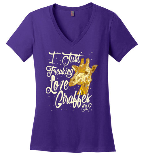 Freaking Love Giraffes V-Neck