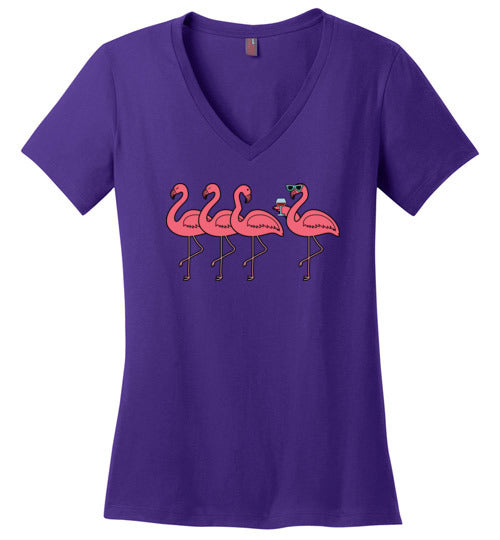 Flamingo Group Wine V-Neck