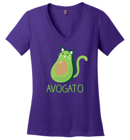 Avocado Cat Avogato V-Neck