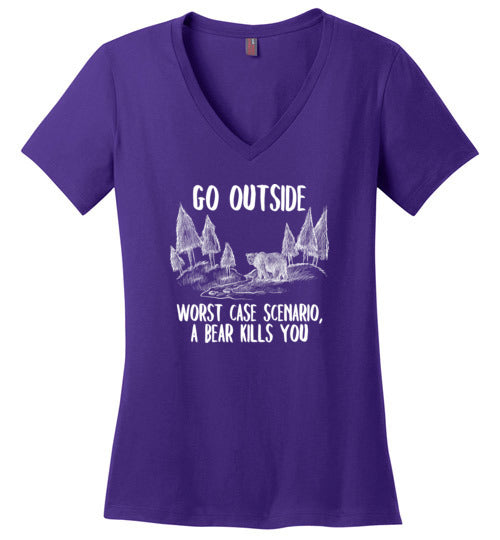 Go Outside Bear V-Neck