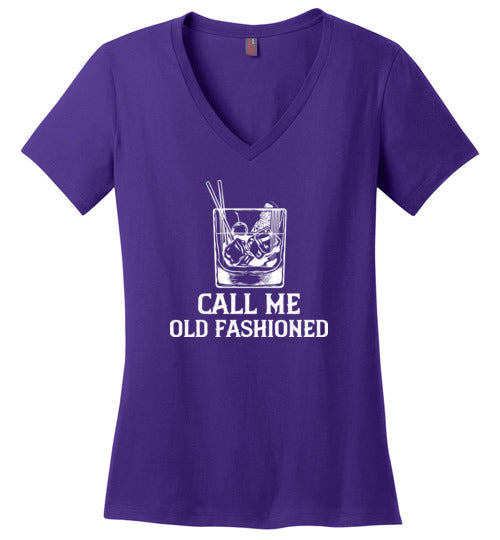 Call Me Old Fashioned Whiskey V-Neck