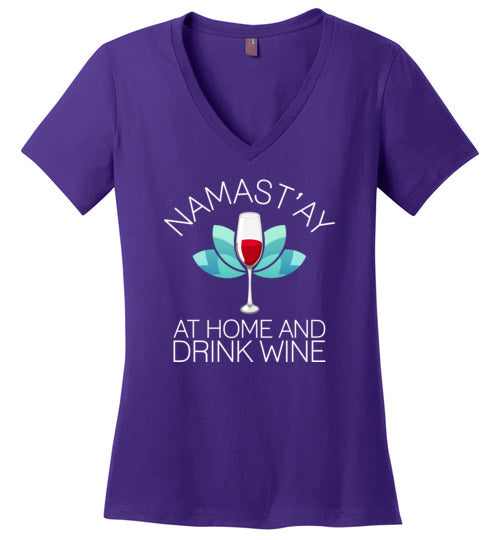 Namastay Wine V-Neck