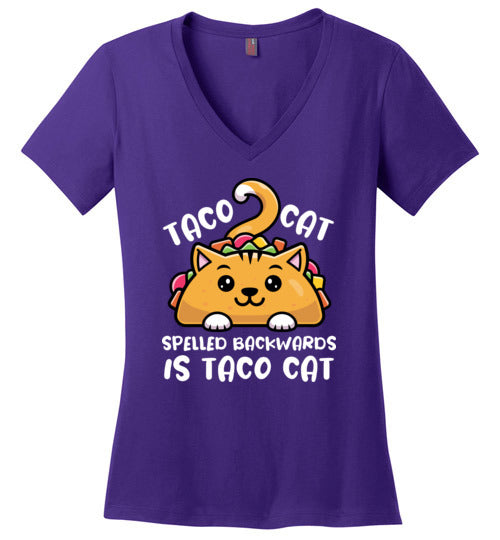 Taco Cat Spelled Backwards V-Neck