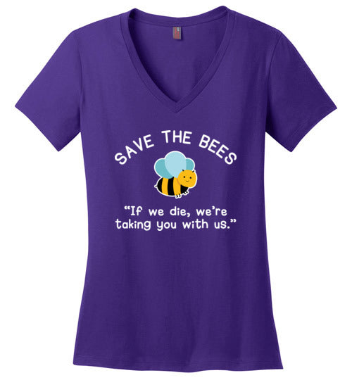 Save The Bees Taking You With Us V-Neck