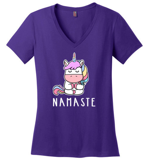 Yoga Unicorn Namaste V-Neck