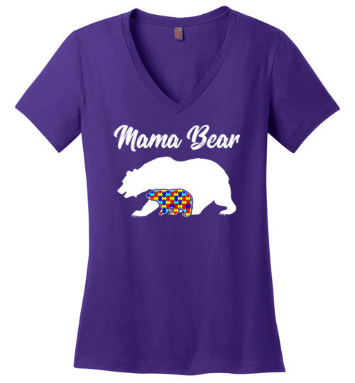 Autism Mama Bear V-Neck