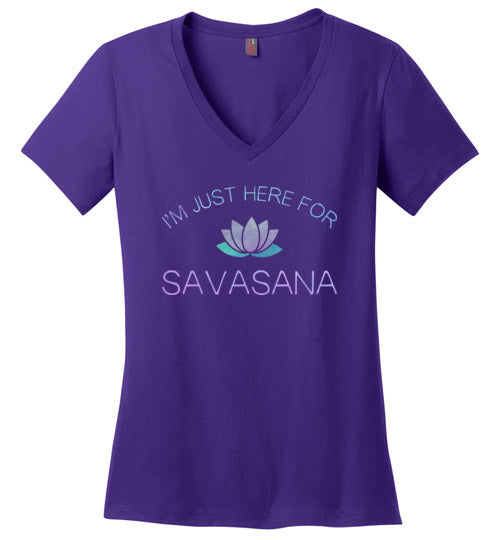 Yoga Just Here For The Savasana V-Neck