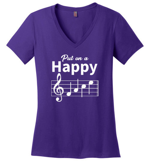 Happy Face Music V-Neck