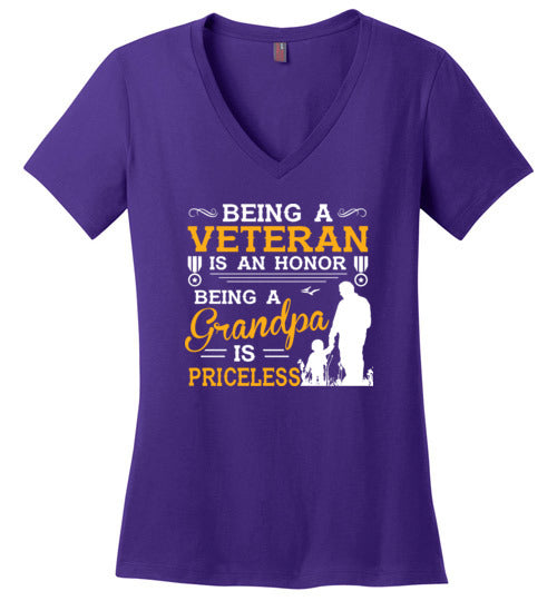 Veteran Grandpa Priceless V-Neck