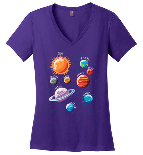 Solar System Planets V-Neck
