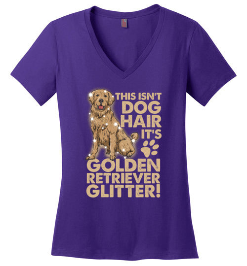 Golden Retriever Glitter V-Neck