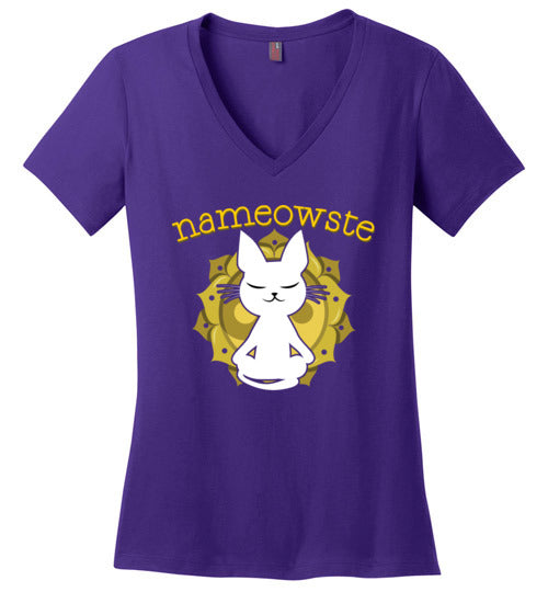 Cat Yoga Nameowste V-Neck
