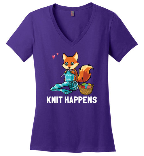 Knit Happens Fox V-Neck