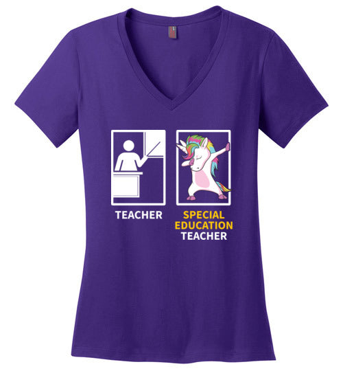 Special Education Teacher Dabbing V-Neck