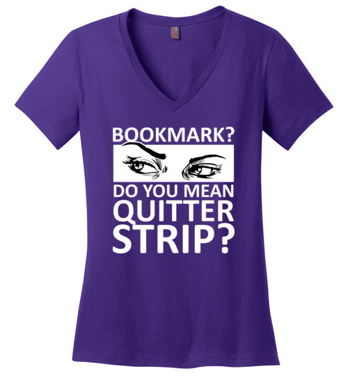 Bookmark Quitter Strip V-Neck