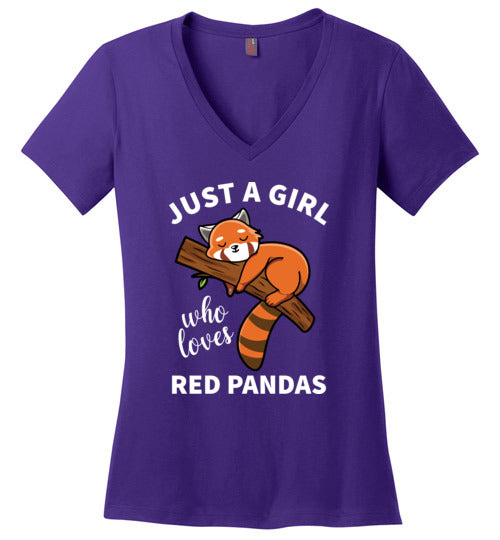 Just a girl who loves Red Pandas V-Neck