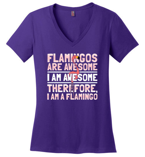 Flamingos Are Awesome V-Neck