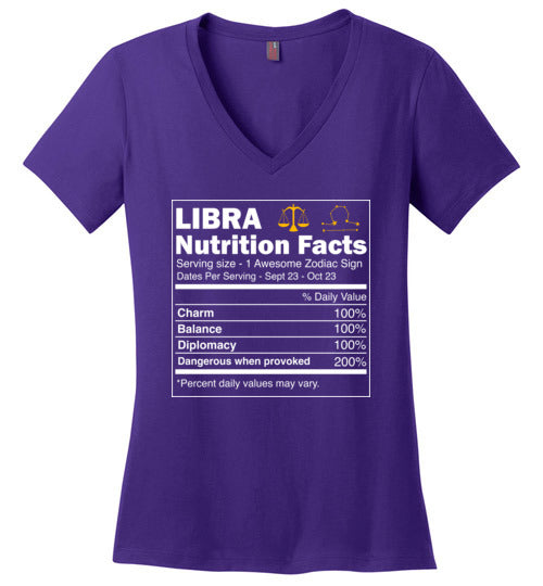 Zodiac Libra Nutrition Facts V-Neck