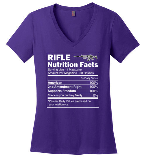Gun Rifle Nutrition Facts V-Neck