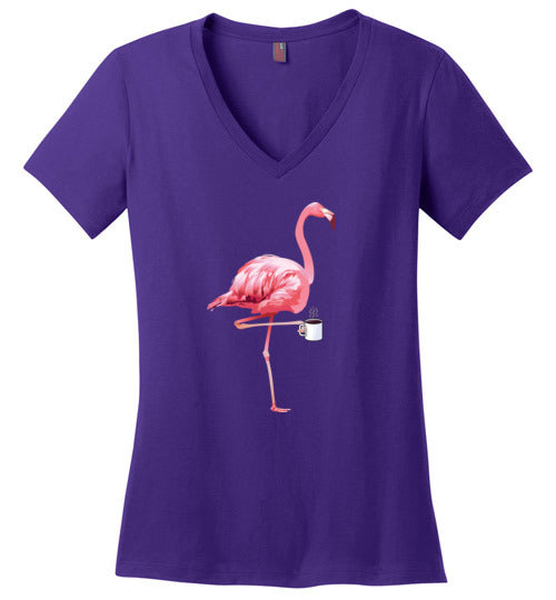 Flamingo Coffee V-Neck