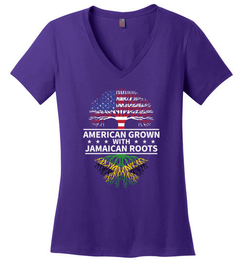 American Grown With Jamaican Roots V-Neck