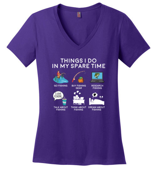 Things I Do In My Spare Time Fishing V-Neck