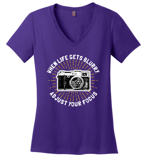 Photographer Life Gets Blurry V-Neck