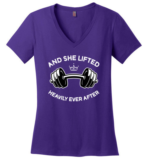 She Lifted Heavily Ever After V-Neck