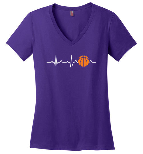 Basketball Heartbeat V-Neck