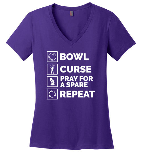 Bowl Curse Pray For A Spare V-Neck