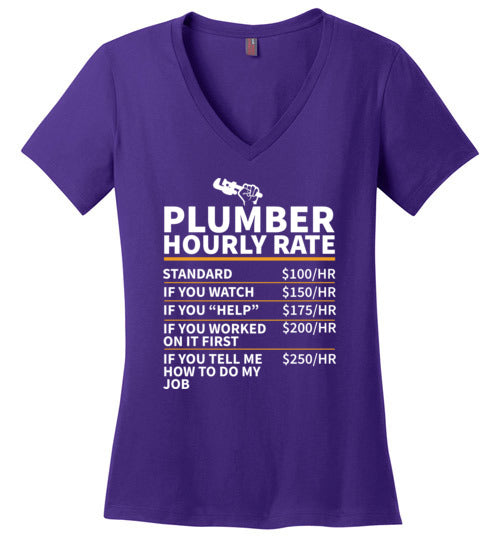 Plumber Hourly Rate V-Neck