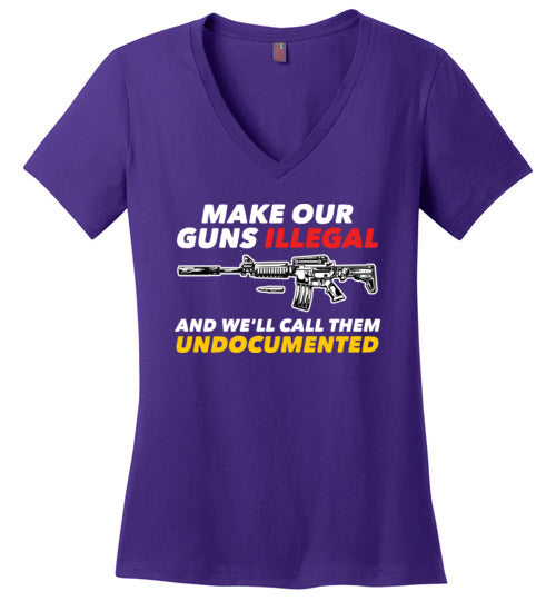 Guns Undocumented V-Neck