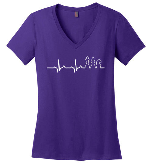 Chess Heartbeat V-Neck