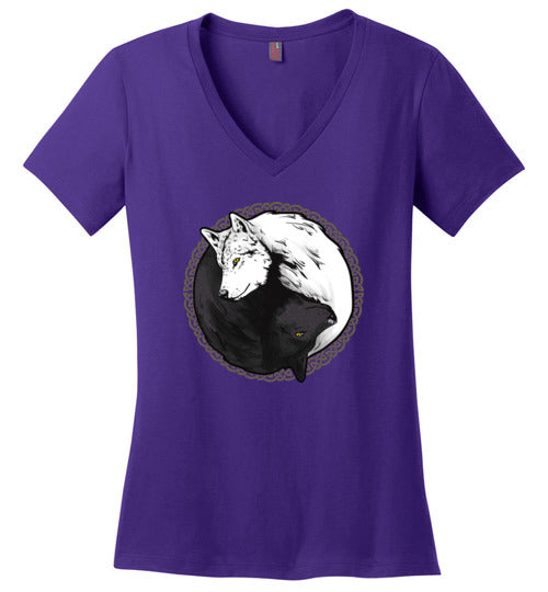 Wolf Yin Yang V-Neck