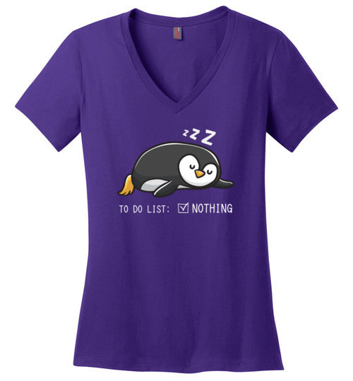 Penguin To Do List V-Neck