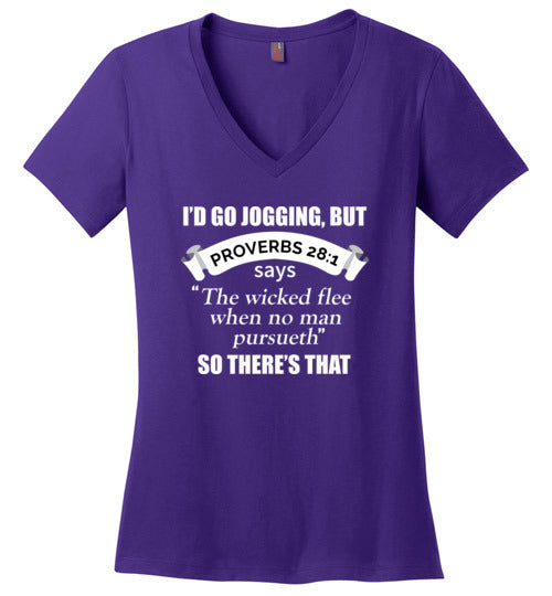 Christian Jogging But Proverbs V-Neck