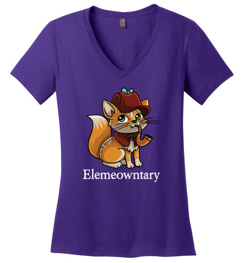 Cat Detective Elemeowntary V-Neck