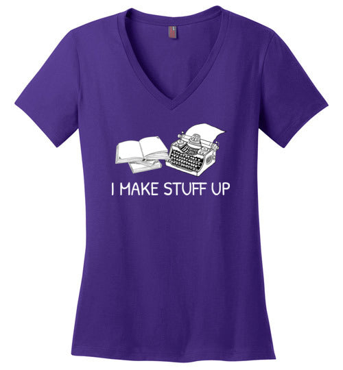 Writer I Make Stuff Up V-Neck